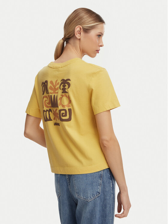 Quiksilver T-Shirt Standard  EQWZT03197 Żółty Regular Fit