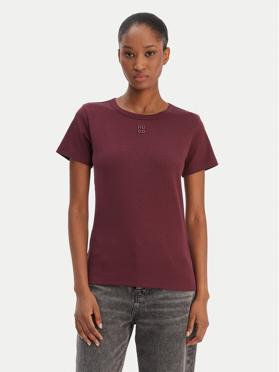 HUGO T-Shirt Deloris 50512002 Bordowy Regular Fit