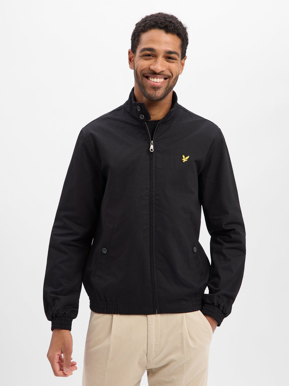 Lyle & Scott Męska kurtka przejściowa Mężczyźni Bawełna czarny, L