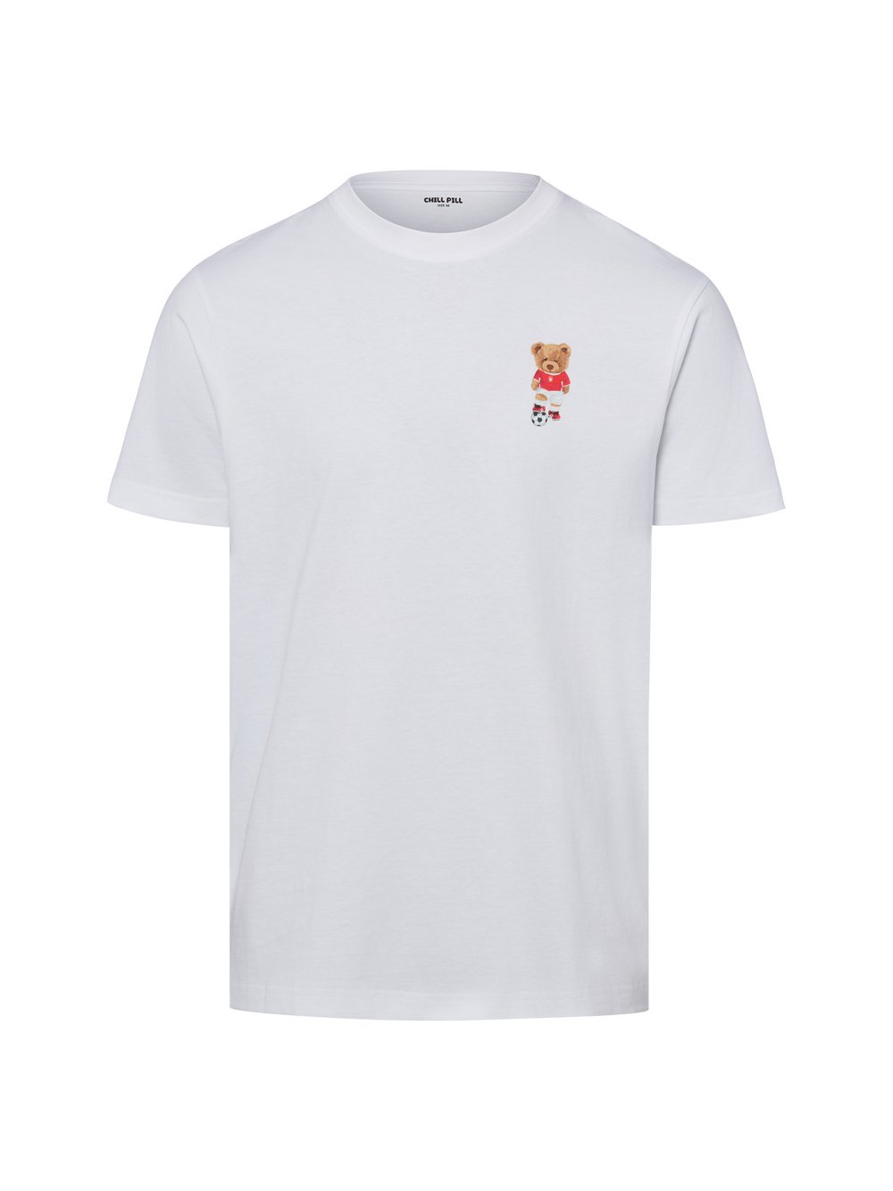 Chill Pill Koszulka męska - Football Bear Mężczyźni Bawełna (100%) biały, M