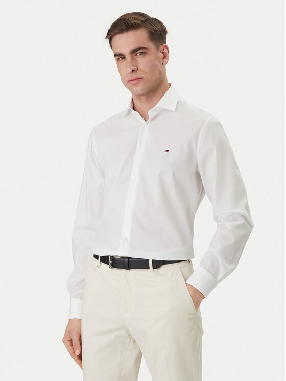 Tommy Hilfiger Koszula MW0MW43122 Biały Slim Fit