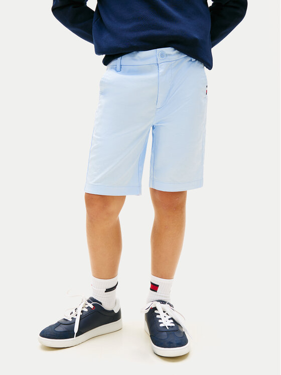 Tommy Hilfiger Szorty materiałowe 1986 Essential KB0KB09641 Niebieski jasny Regular Fit
