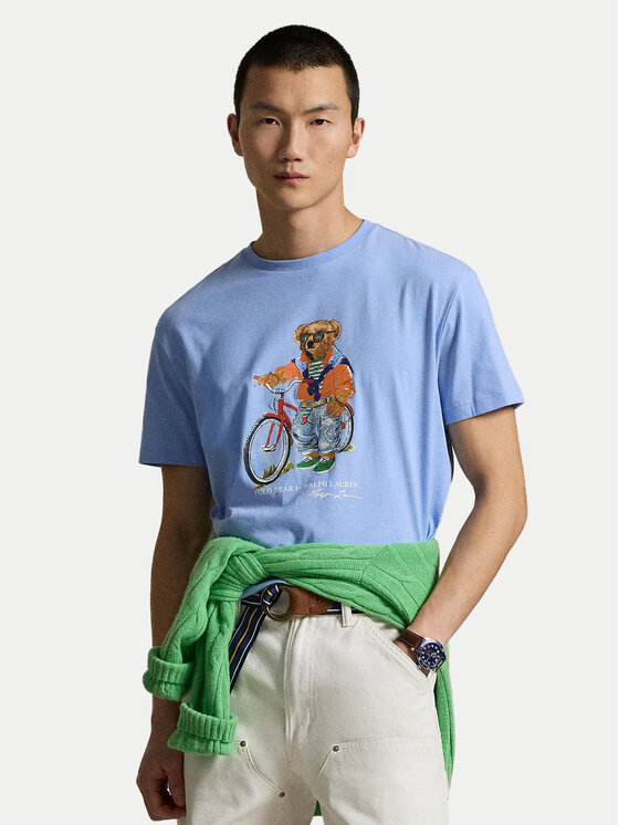 Polo Ralph Lauren T-Shirt 710B16612001 Niebieski Regular Fit