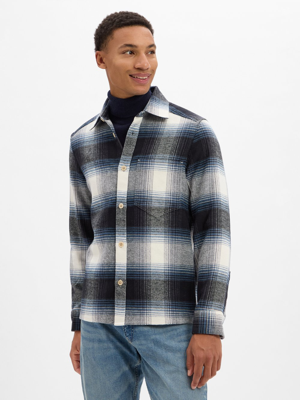 Drykorn Męska koszula casual - Dieggo Mężczyźni Comfort Fit Bawełna niebieski, XL