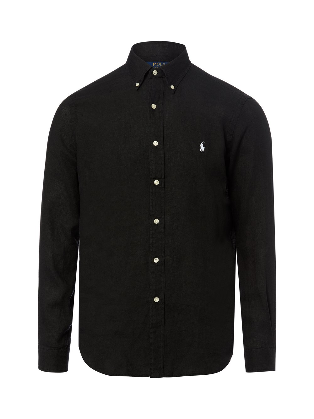 Polo Ralph Lauren Męska koszula lniana Mężczyźni Regular Fit len czarny, S