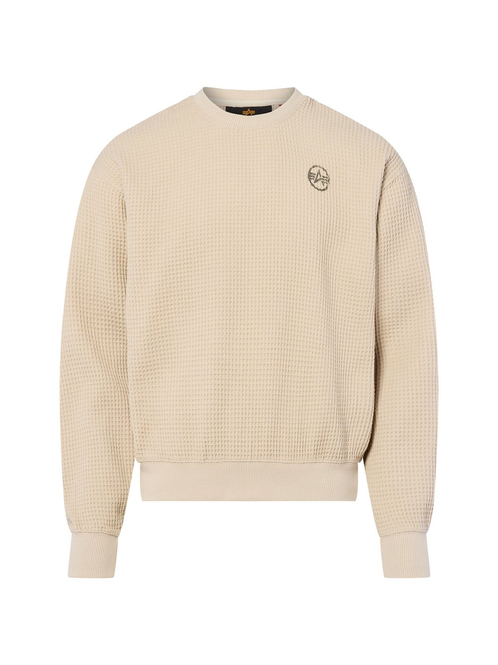 Alpha Industries Bluza męska - Studio Waffle Mężczyźni Bawełna beżowy, XXL