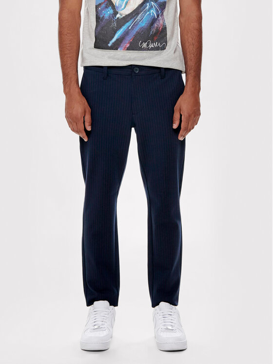 Only & Sons Chinosy Mark 22013727 Granatowy Slim Fit miniaturka