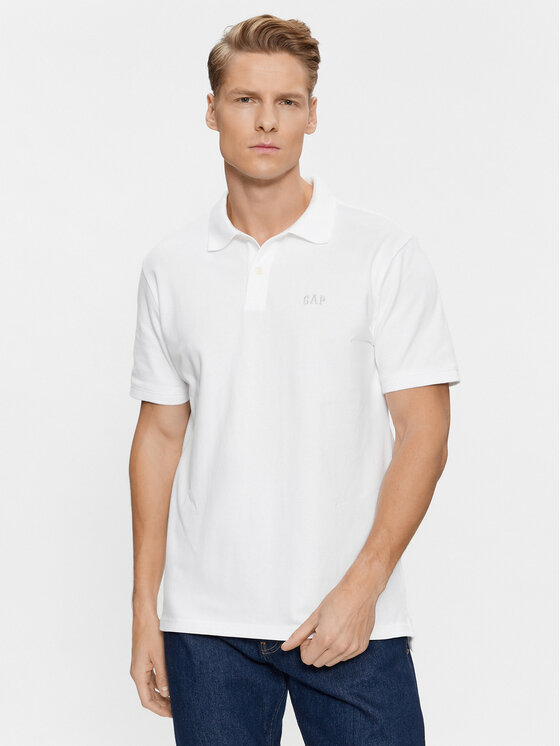 Gap Polo 586306-05 Biały Regular Fit