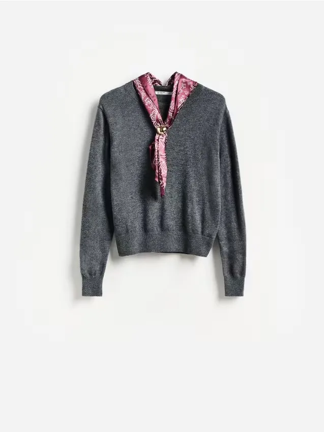 Reserved - Sweter z dodatkiem wełny - szary