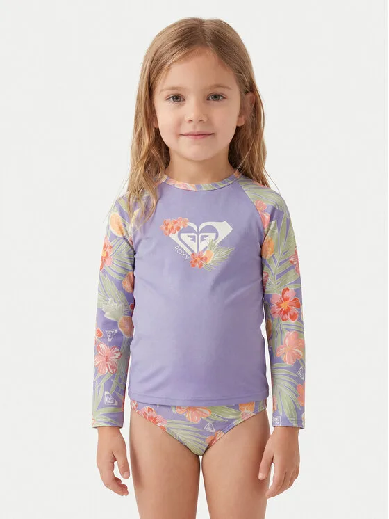 Roxy Komplet t-shirt i kąpielówki ERLWR03330 Niebieski