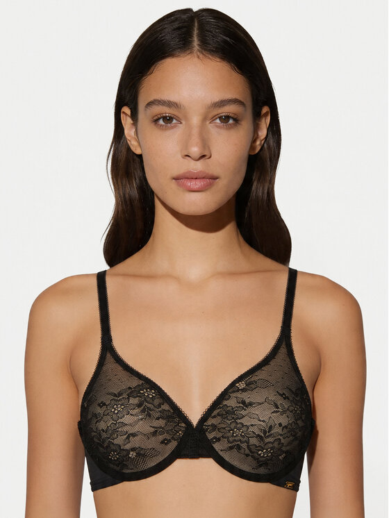 Gossard Biustonosz z fiszbiną Lace Sheer 13001 Czarny
