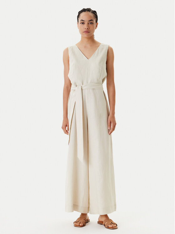 United Colors Of Benetton Kombinezon 4AGHDT00E Beżowy Wide Leg