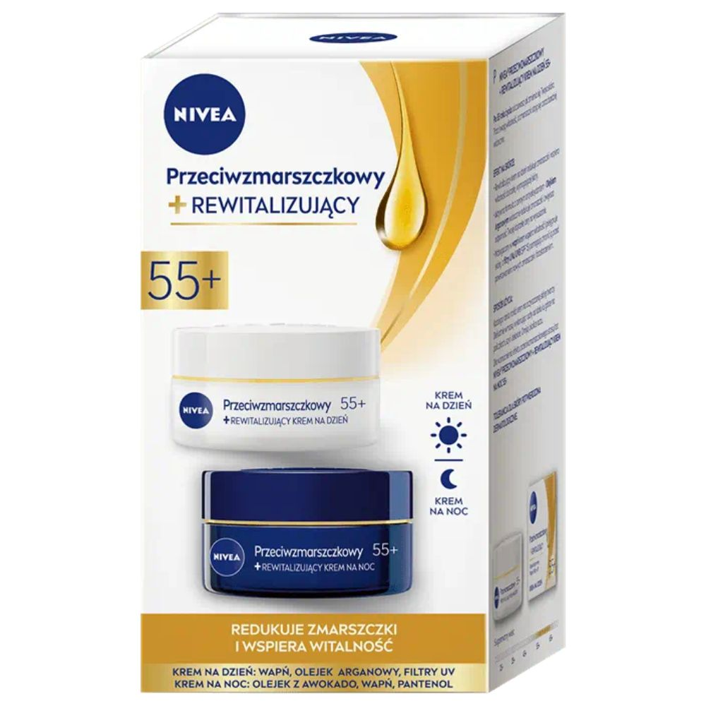 Nivea zestaw przeciwzmarszczkowy + rewitalizujący 55+ 2 x 50 ml