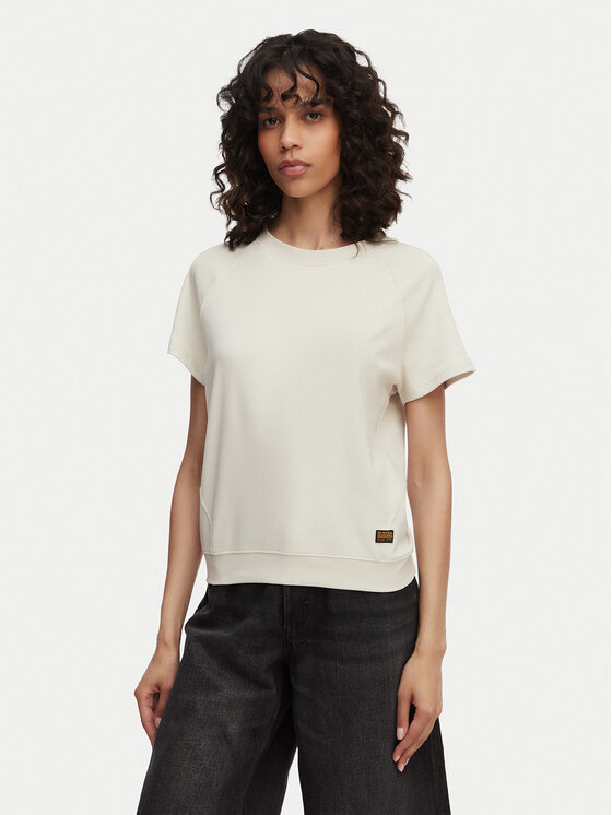G-Star Raw T-Shirt Reglan D24512-D976 Kremowy Regular Fit
