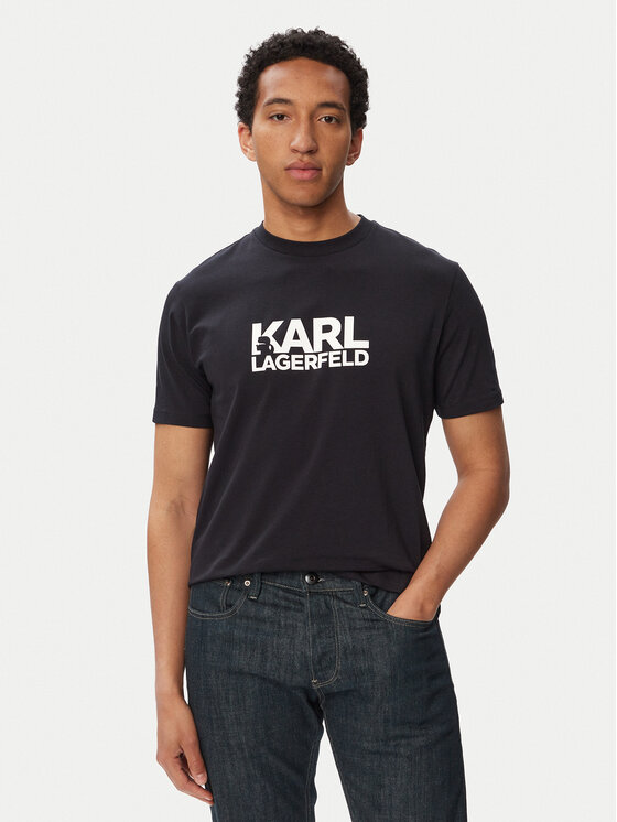 KARL LAGERFELD T-Shirt 755780 563235 Granatowy Regular Fit