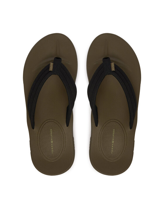 Tommy Hilfiger Japonki Molded Hilfiger Lth Beach Sandal FM0FM05802 Czarny