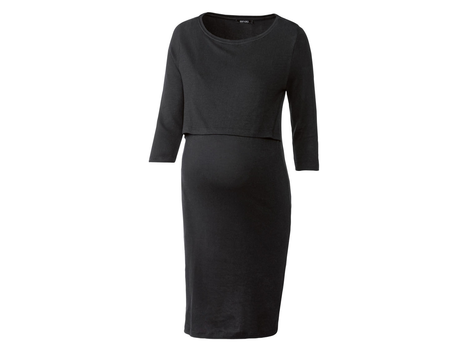 esmara® Sukienka ciążowa z bawełną, z rękawem 3/4 (XS (32-34), Czarny)