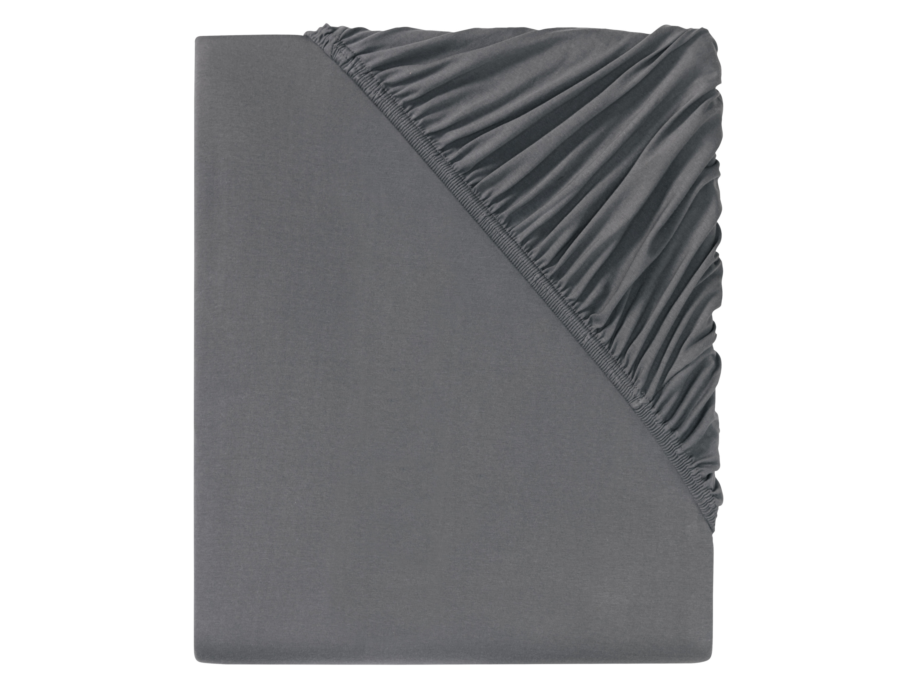 LIVARNO home Prześcieradło z dżerseju z gumką, 140-160 x 200 cm (Ciemnoszary)