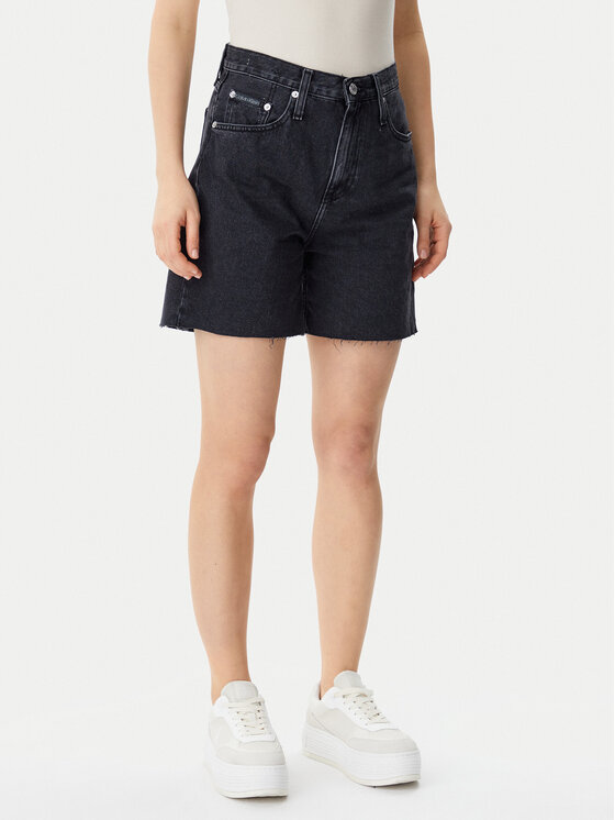 Calvin Klein Jeans Szorty jeansowe J20J225190 Czarny Loose Fit
