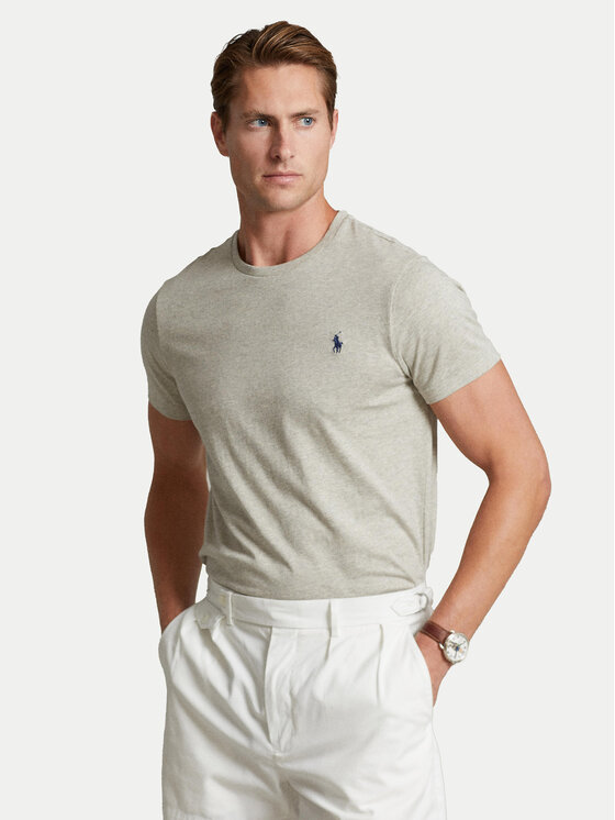 Polo Ralph Lauren T-Shirt Bsr 710680785 Szary Custom Slim Fit