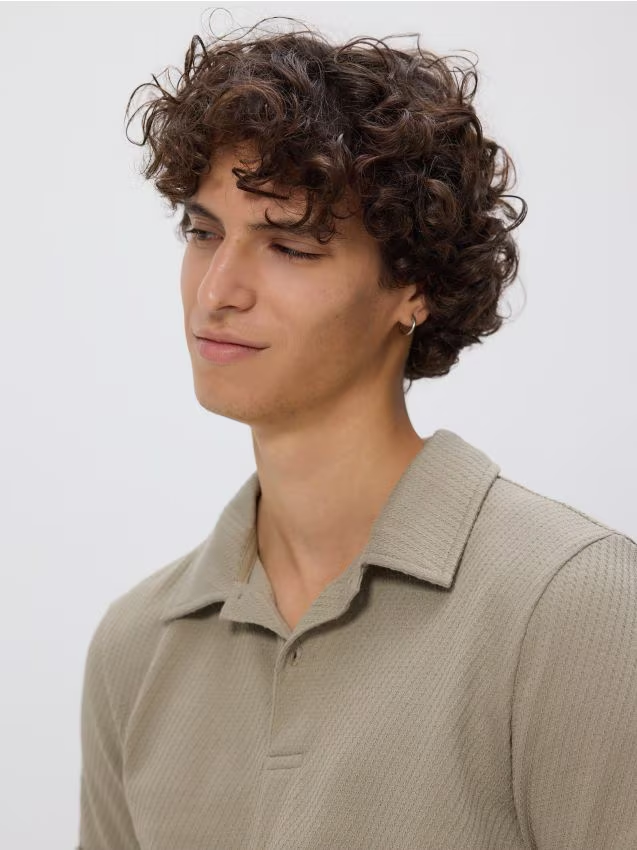 Reserved - Koszulka polo regular fit - oliwkowy
