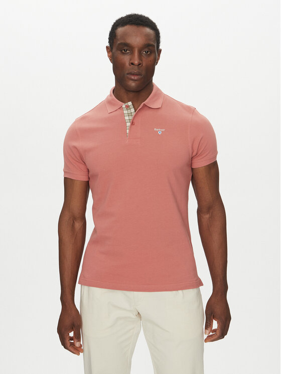 Barbour Polo Tartan MML0012PI55 Różowy Regular Fit