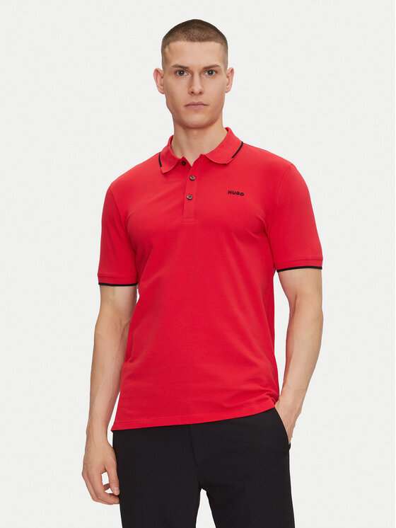 HUGO Polo Dinoso222 50467344 Czerwony Slim Fit