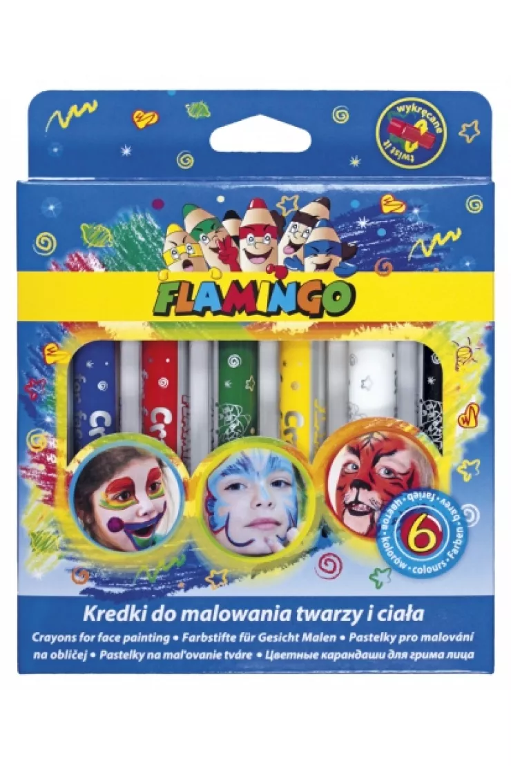 Kredki do malowania twarzy i ciała 6 kolorów