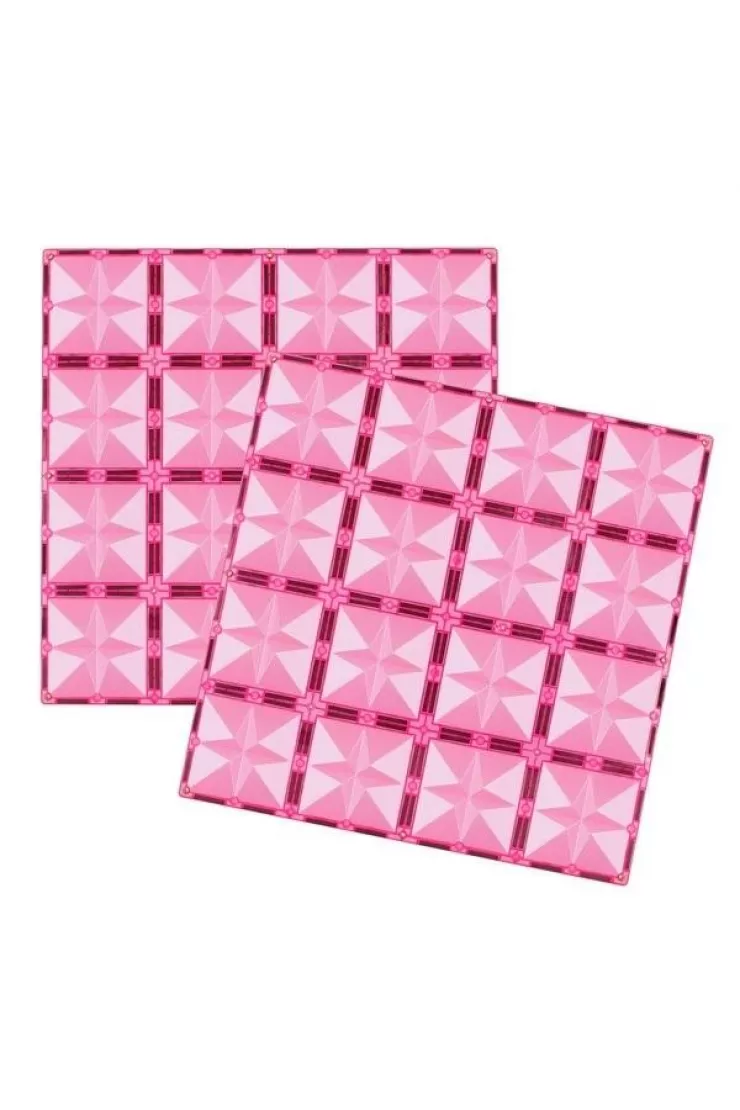  Klocki magnetyczne 2 płyty różowe 30x30 cm
