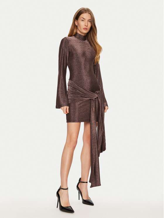Bardot Sukienka koktajlowa 59556DB Brązowy Slim Fit