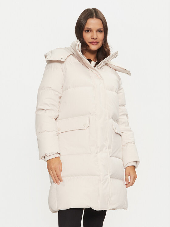 Guess Kurtka puchowa Beliksa W4BL0B WGJR2 Beżowy Regular Fit