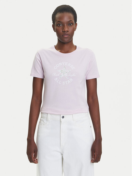 Converse T-Shirt Floral Chuck Taylor 10027751-A03 Różowy Regular Fit