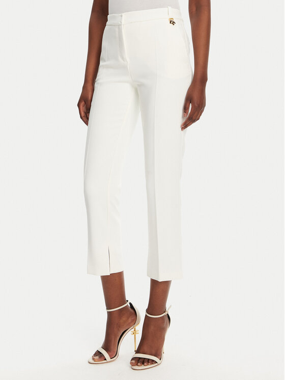Elisabetta Franchi Chinosy PA-098-52E2-V320 Biały Regular Fit