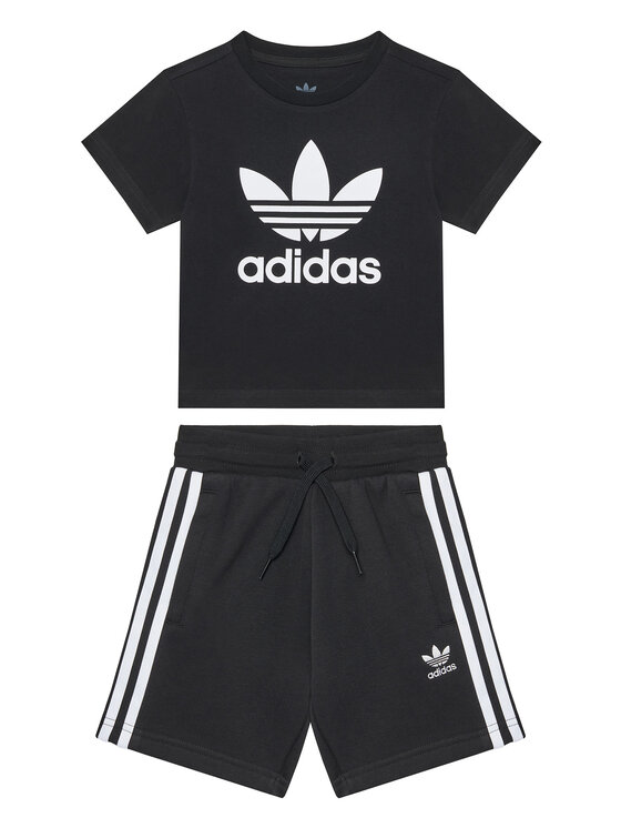 adidas Komplet t-shirt i spodenki adicolor JC9155 Czarny Regular Fit