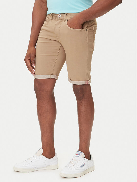 Petrol Industries Szorty jeansowe M-ROS-SHO005 Beżowy Slim Fit