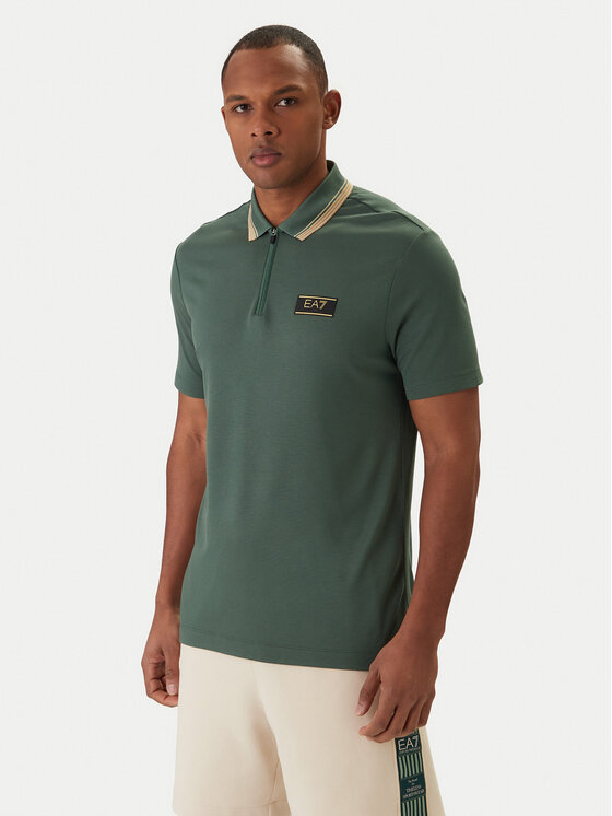 EA7 Emporio Armani Polo 7M001333 AF13739 Zielony Regular Fit