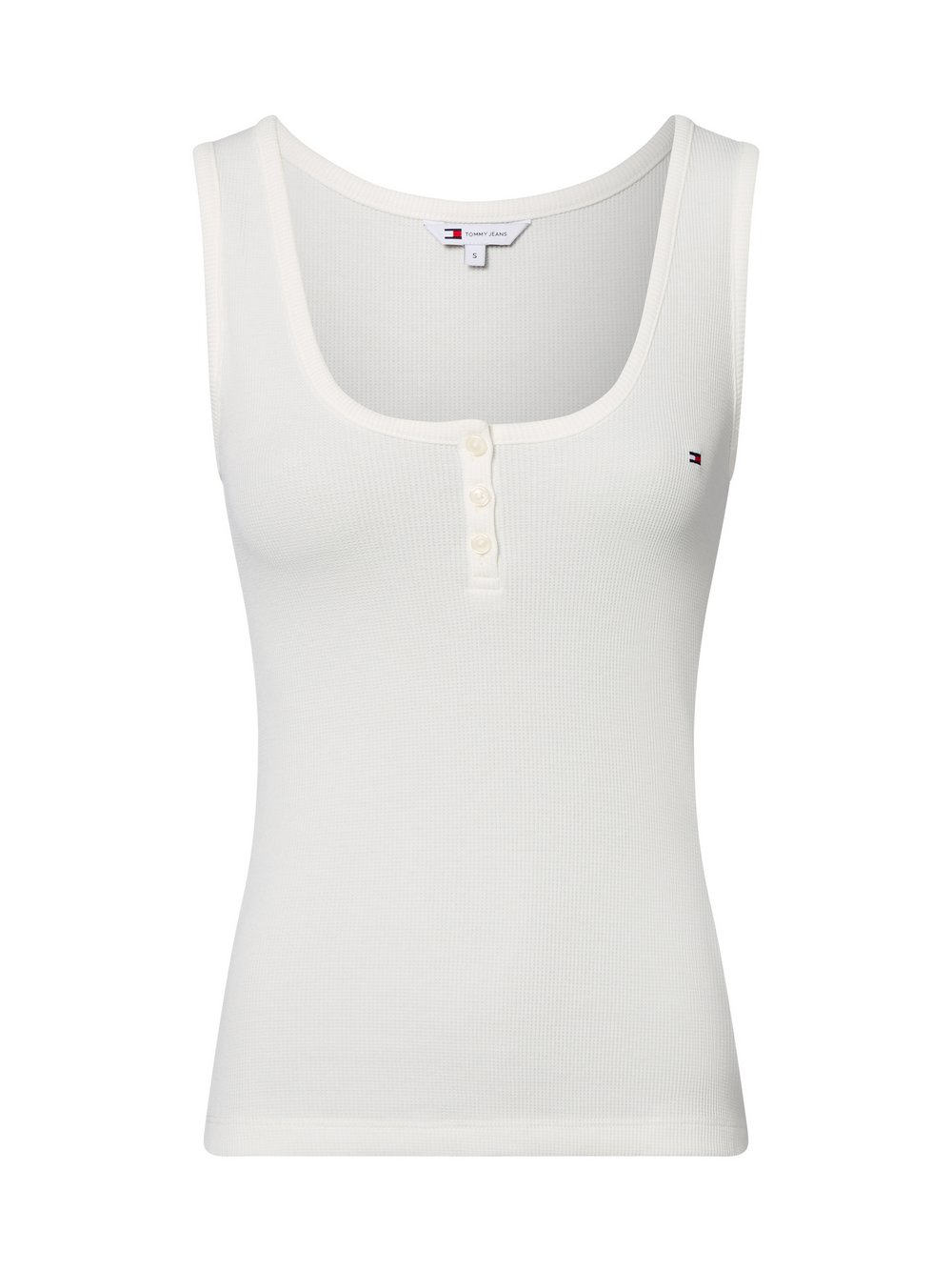 Tommy Jeans Damski top z dzianiny Kobiety Bawełna biały, XS