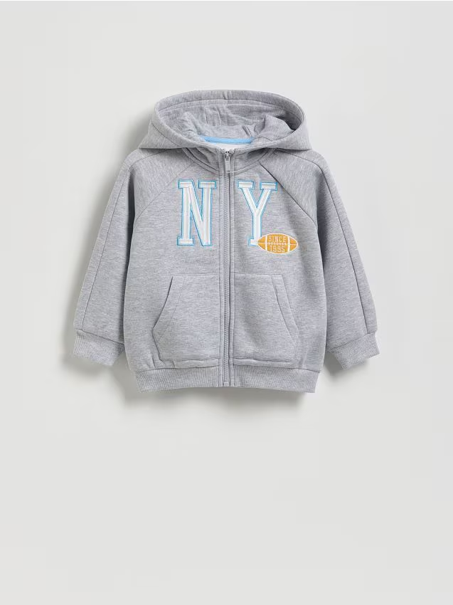 Reserved - Bluza oversize z kapturem - jasnoszary