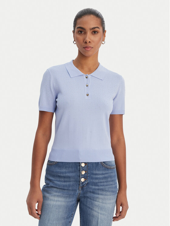 Fracomina Polo FR26ST7003K524R9 Niebieski jasny Regular Fit
