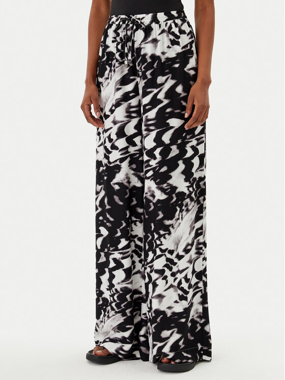 Calvin Klein Swimwear Spodnie palazzo KW0KW02823 Czarny Relaxed Fit