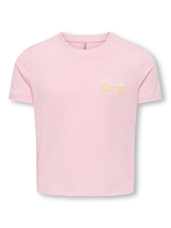 Kids ONLY T-Shirt Annbel 15354276 Różowy Cropped Fit