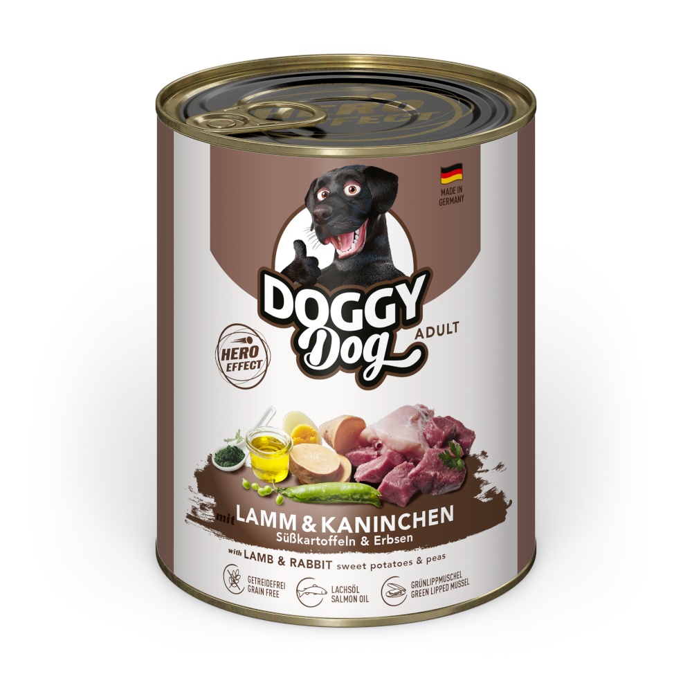 Korzystny pakiet DOGGY Dog Adult, 24 x 800 g - Jagnięcina i królik