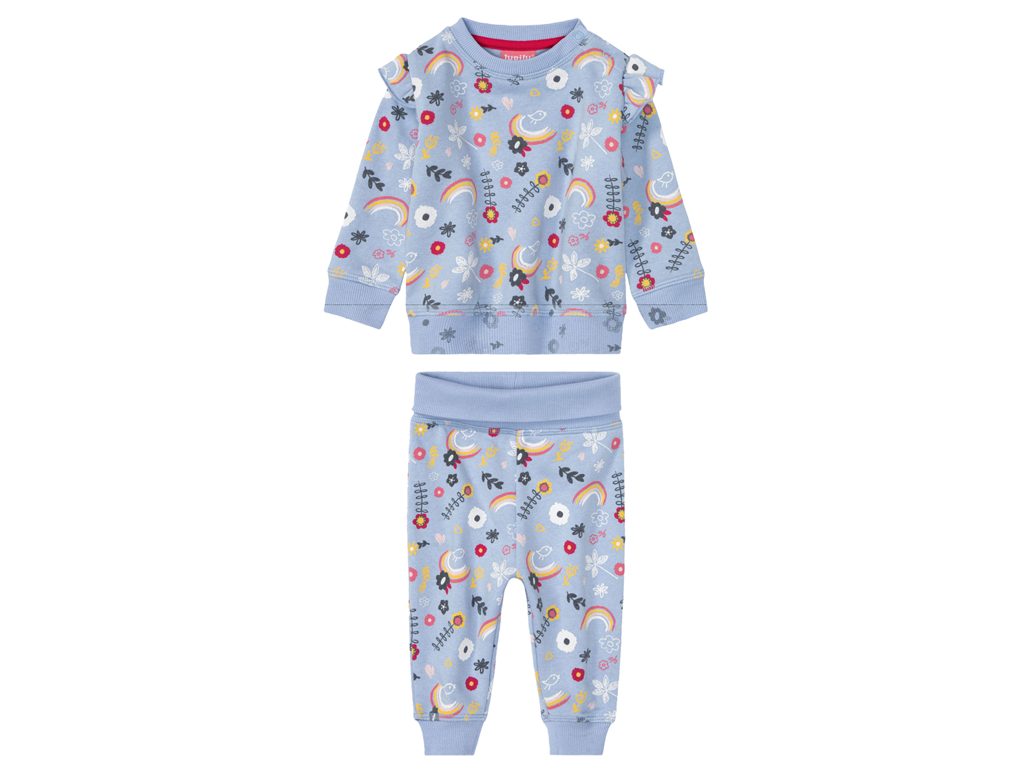 lupilu® Dres niemowlęcy z bawełną (bluzka + spodnie) (Jasnoniebieski, 50/56)