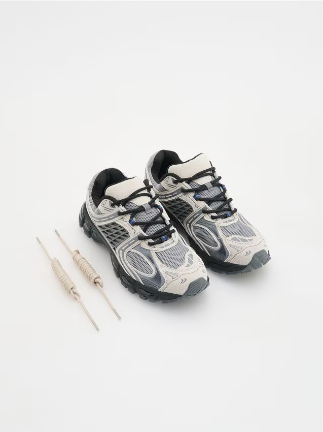Reserved - Sneakersy z łączonych materiałów - wielobarwny