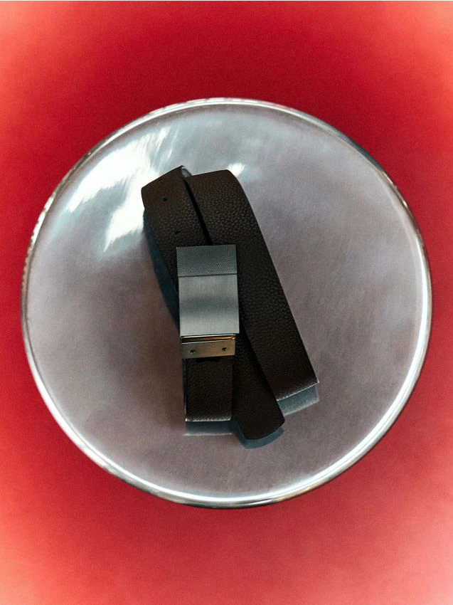Reserved - Pasek z łączonych materiałów - czarny miniaturka