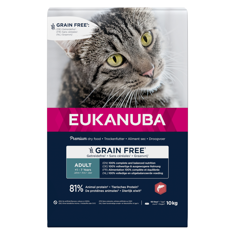 Eukanuba Adult Grain Free, z łososiem - 2 x 10 kg