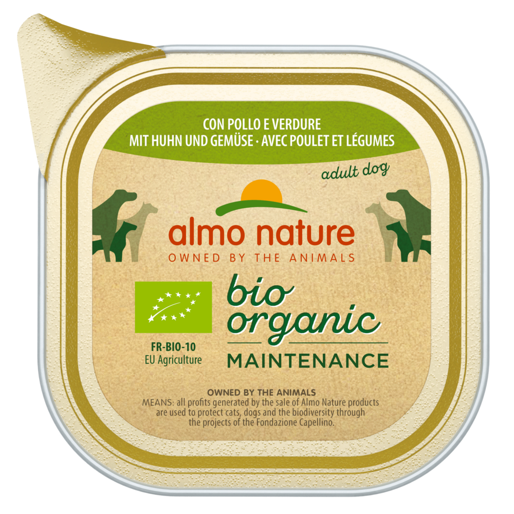 Almo Nature BioOrganic Maintenance, 6 x 100 g - Z biokurczakiem i biowarzywami