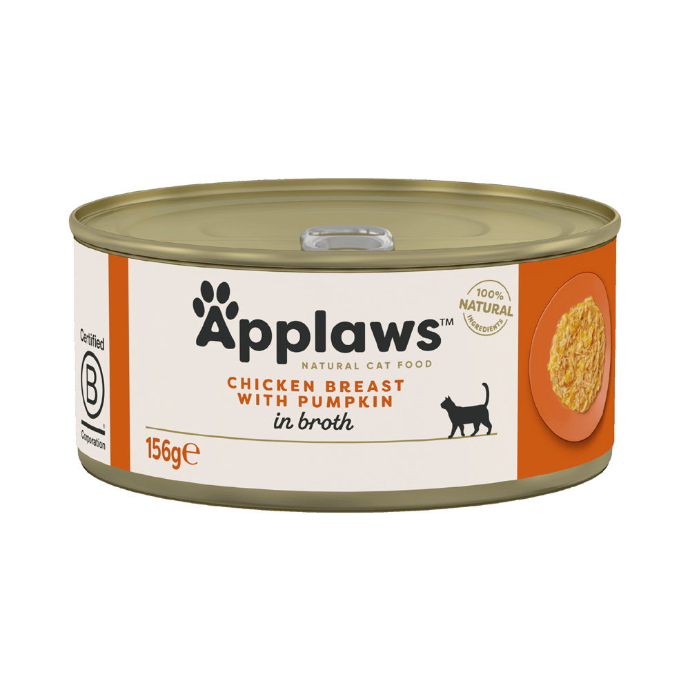 Applaws w bulionie karma dla kota, 6 x 156 g - Pierś z kurczaka z dynią