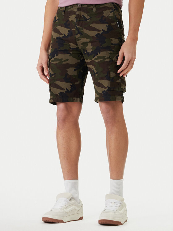 Quiksilver Szorty materiałowe Crucial Battle Cargo EQYWS03881 Khaki Regular Fit
