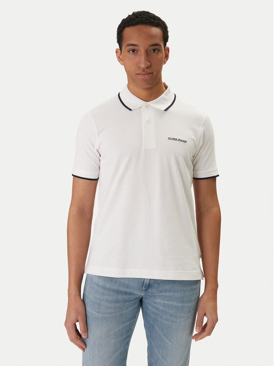 Guess Jeans Polo M6RP24 KCJV1 Biały Regular Fit